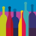 Wine bottles Art background. Wine restaurant concept.