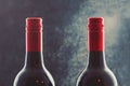 Wine bottles close up in wine store Royalty Free Stock Photo