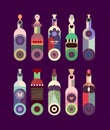 Wine Bottles Collection graphic illustration