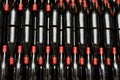 Wine bottles in factory Royalty Free Stock Photo