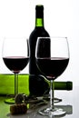 Wine bottles and glasses Royalty Free Stock Photo