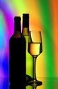 Wine bottles and glasses Royalty Free Stock Photo