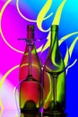 Wine bottles and glasses abstract Royalty Free Stock Photo