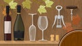 Wine bottles and glasses