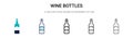 Wine bottles icon in filled, thin line, outline and stroke style. Vector illustration of two colored and black wine bottles vector