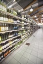 Wine bottles italian store shelves