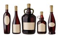 Wine bottles with labels Royalty Free Stock Photo