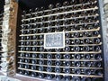 Wine bottles maturing vintage 1999 winemaking