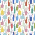 Wine bottles pattern Royalty Free Stock Photo