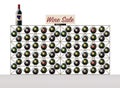 Wine bottles are seen in a wine rack and a Royalty Free Stock Photo