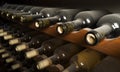 Wine bottles on shelf Royalty Free Stock Photo