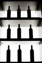 Silhouetted Wine Bottles Royalty Free Stock Photo