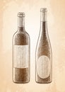 Wine bottles sketch