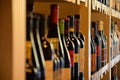 Wine bottles in wine store Royalty Free Stock Photo