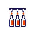 Wine bottling line icon