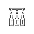 Wine bottling line icon