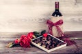 Wine and box of chocolates