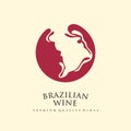 Wine Brazil logo idea with wine splash Royalty Free Stock Photo