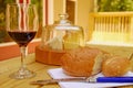 Wine, Bread and Cheese Royalty Free Stock Photo