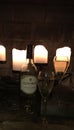 Wine at candlelight fireplace