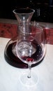 Wine carafe with a glass