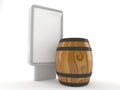 Wine cask with blank billboard