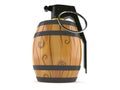 Wine cask with hand grenade fuse