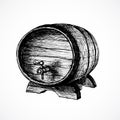 Wine cask sketch and vintage illustration