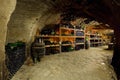 Wine cellar, Bily sklep rodiny Adamkovy, Chvalovice, Czech Repub Royalty Free Stock Photo