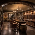 Wine cellar interior at the winery