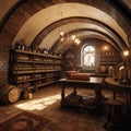 Wine cellar interior at the winery