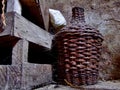 Wine cellar in an old house ruined Royalty Free Stock Photo