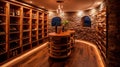 The Wine Cellar room of a beautiful bright modern style house. AI Generated