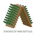 Wine cellar with stacked of wine bottles. Winery Royalty Free Stock Photo