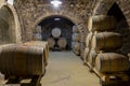 wine cellar with wooden barrels, Szekszard, Southern Transdanubia, Hungary Royalty Free Stock Photo