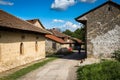 Wine cellars in old rustic vintage houses in Rajacke pimnice near the village Rajac