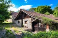 Wine cellars in old rustic vintage houses in Rajacke pimnice near the village Rajac