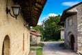 Wine cellars in old rustic vintage houses in Rajacke pimnice near the village Rajac