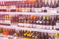 Wine and champagne in the store blurred Royalty Free Stock Photo