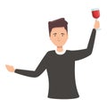 Wine cheers icon cartoon vector. Alcohol glass Royalty Free Stock Photo