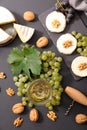 Wine and cheese composition Royalty Free Stock Photo