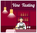 Wine and Cheese Degustation Flat Vector Banner