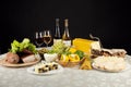 Wine, cheese and fruits Royalty Free Stock Photo