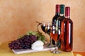 Wine, cheese and grapes Royalty Free Stock Photo