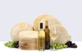 Wine with cheese and grapes Royalty Free Stock Photo