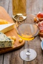 Wine, cheese and meat Royalty Free Stock Photo