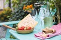 Wine and Cheese. Romantic Lunch Outdoor. Pouring Wine close-up. Outdoors. Copy cpace