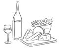 Wine and cheese Royalty Free Stock Photo