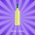 Wine Choice Bottle of White Wine Isolated on Ray Royalty Free Stock Photo