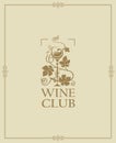 Wine club label Royalty Free Stock Photo